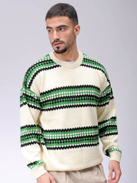 The Indian Garage Co Men Striped Pullover Sweaters