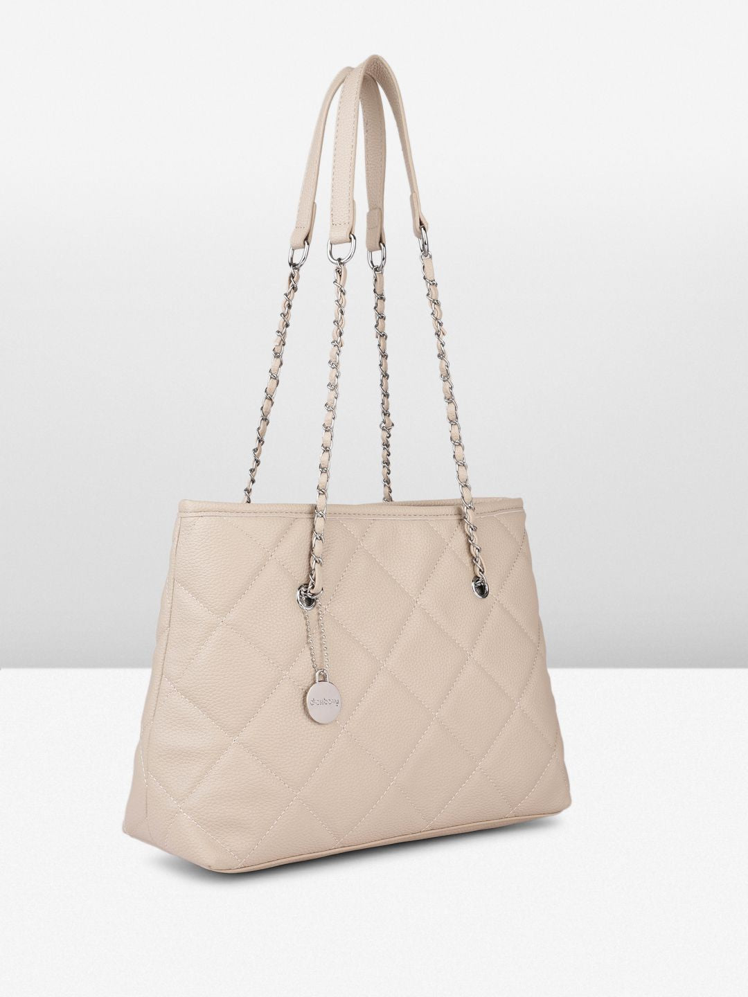 DressBerry Textured Structured Shoulder Bag with Quilted