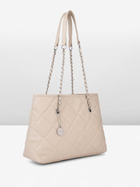 DressBerry Textured Structured Shoulder Bag with Quilted