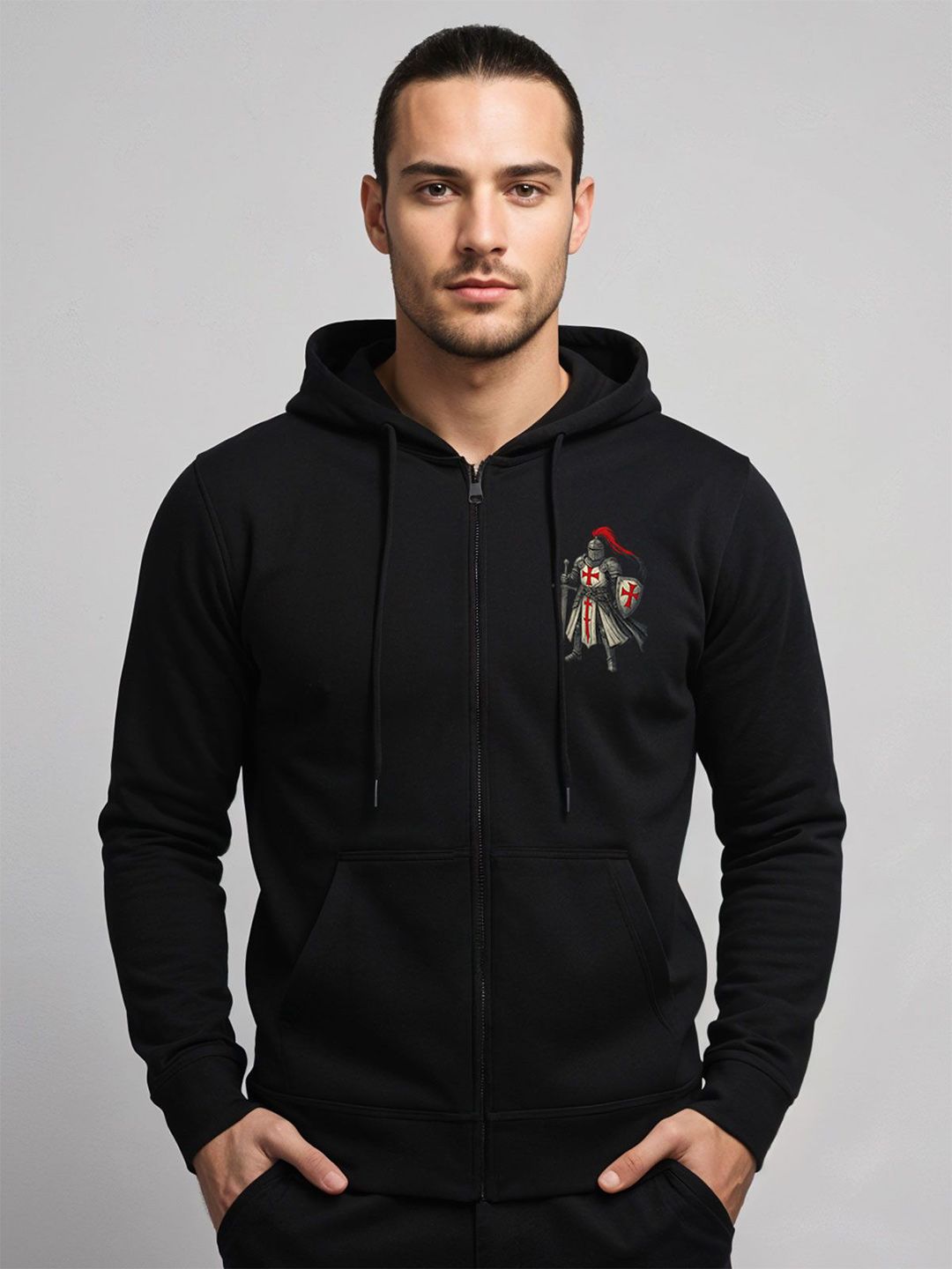 ADRO Men Printed Hooded Sweatshirt