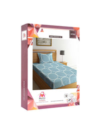 Myntra Elegant Homes Biru & Putih Bercetak 300 TC Set Cadar Bujang 2.25 x 1.5 m