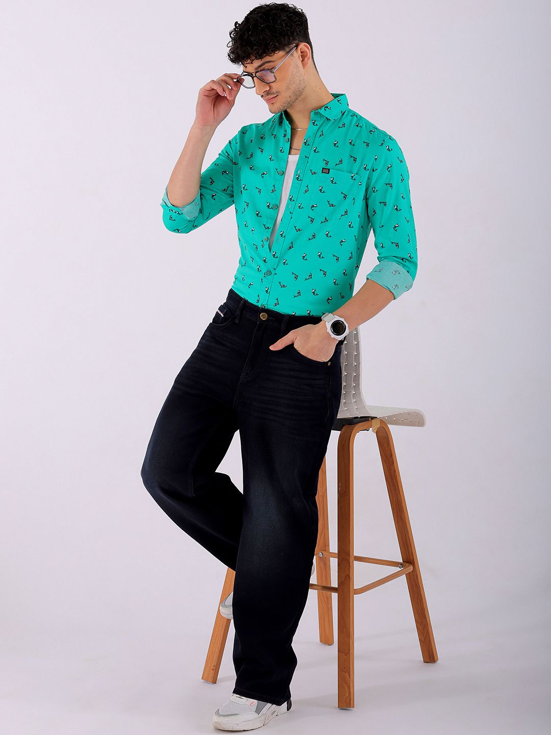 The Indian Garage Co Men Slim Fit Opaque Printed Casual Shirt