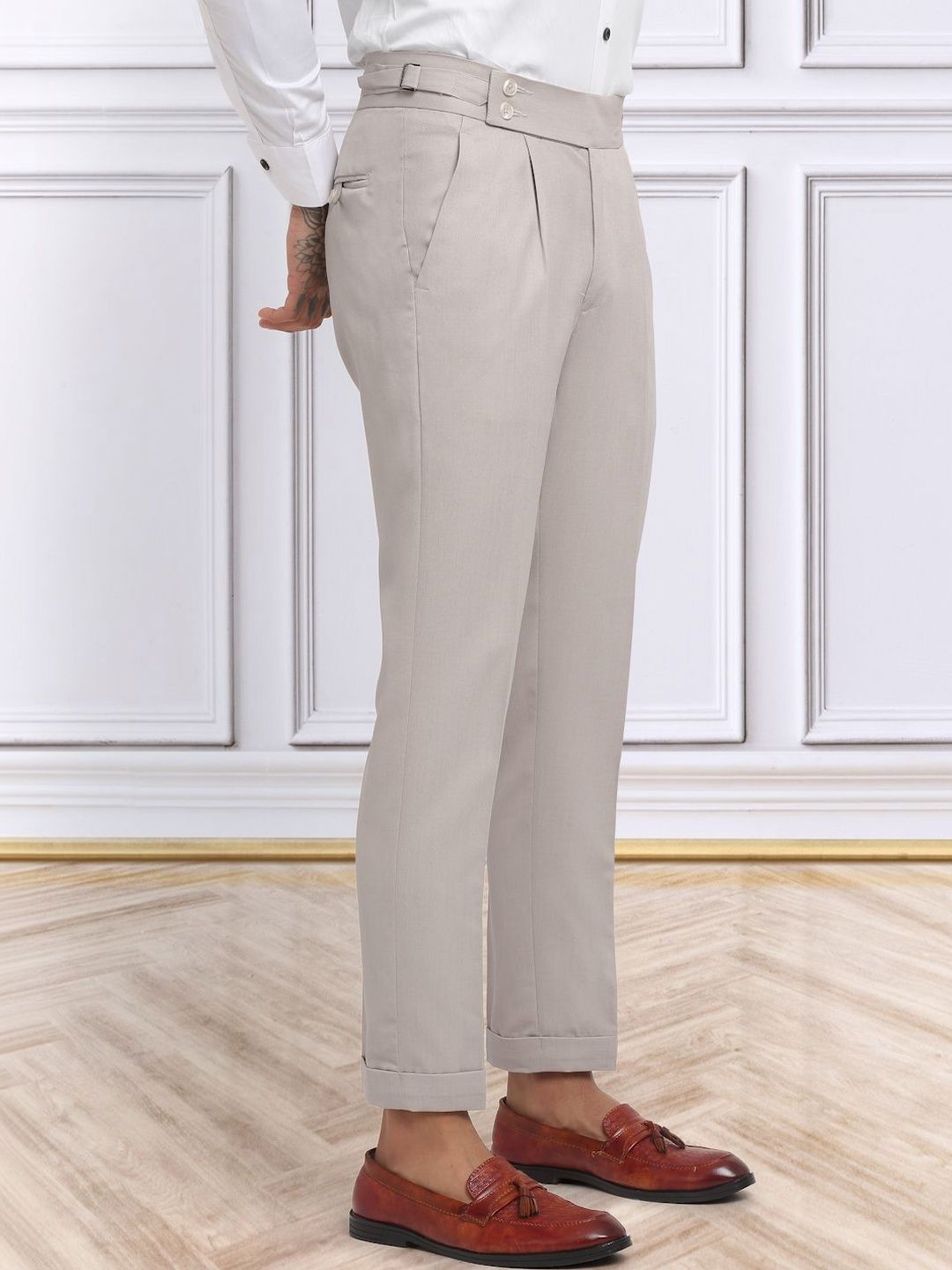 Moda Rapido Men Slim Fit High-Rise Easy Wash Trousers