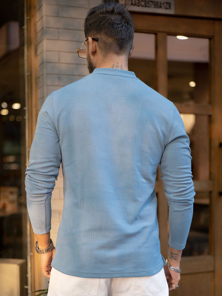 Powerlook Men Typography Henley Neck T-shirt