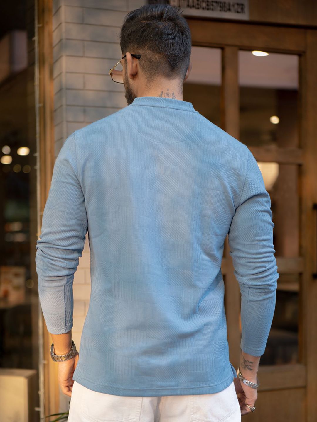 Powerlook Men Typography Henley Neck T-shirt