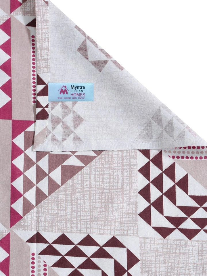 Myntra Elegant Homes Pink & White Geometric 400 TC Single Bedsheet with 1 Pillow Covers