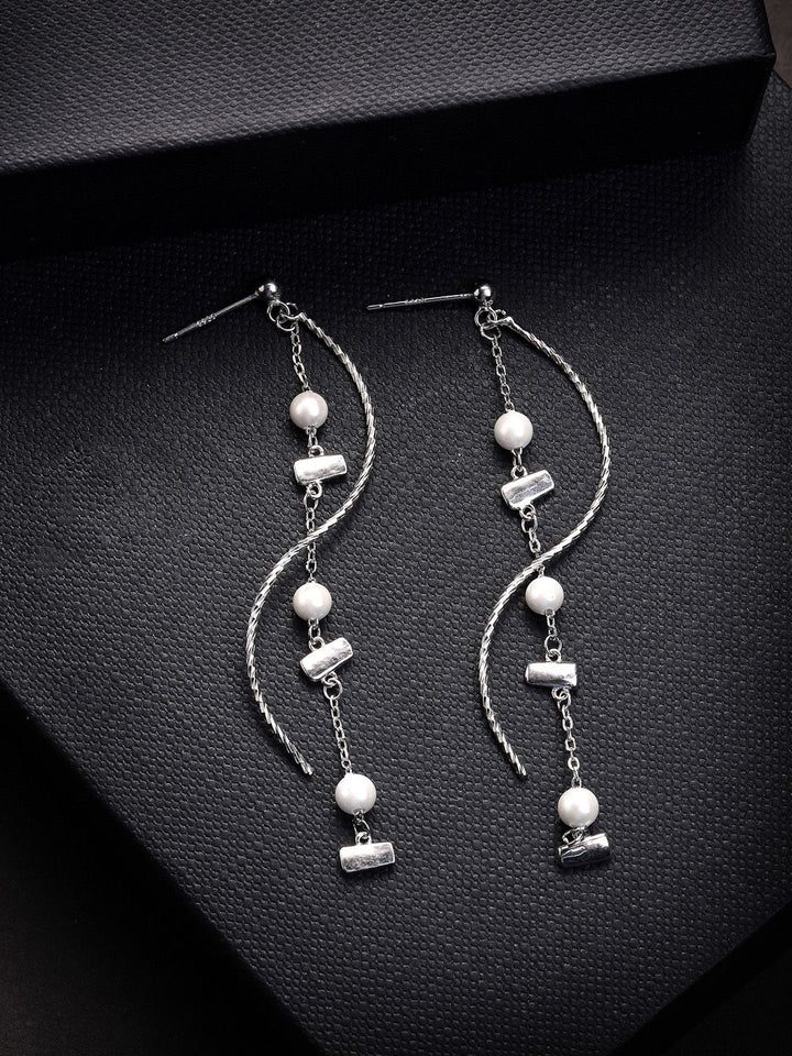PANASH 925 Sterling Silver Rhodium-Plated Drop Earrings