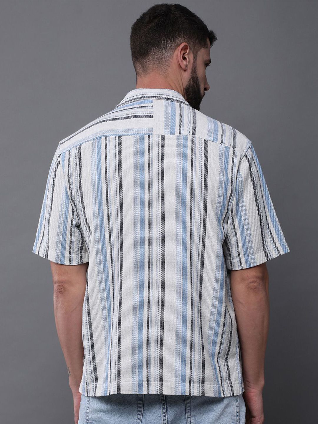 Difference of Opinion Men Standard Opaque Striped Casual Shirt
