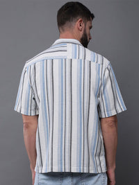 Difference of Opinion Men Standard Opaque Striped Casual Shirt