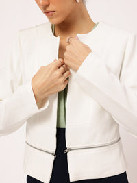 DressBerry Stylish Serenity Shoulder-Padd Jacket with Zip-Detail