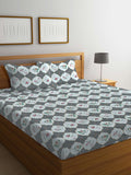 KLOTTHE Floral Print 300 TC Super King Bedsheet with 2 Pillow Covers
