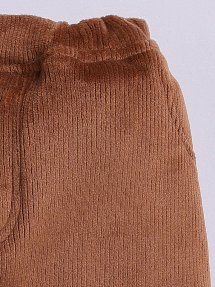 Moms Love Infant Boys Ribbed Velvet-Finish Pure Cotton Sweatshirt With Joggers