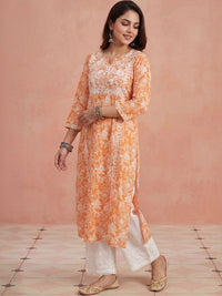 Rumah Wanita Chikankari Kurta Chikankari Sulaman Bunga