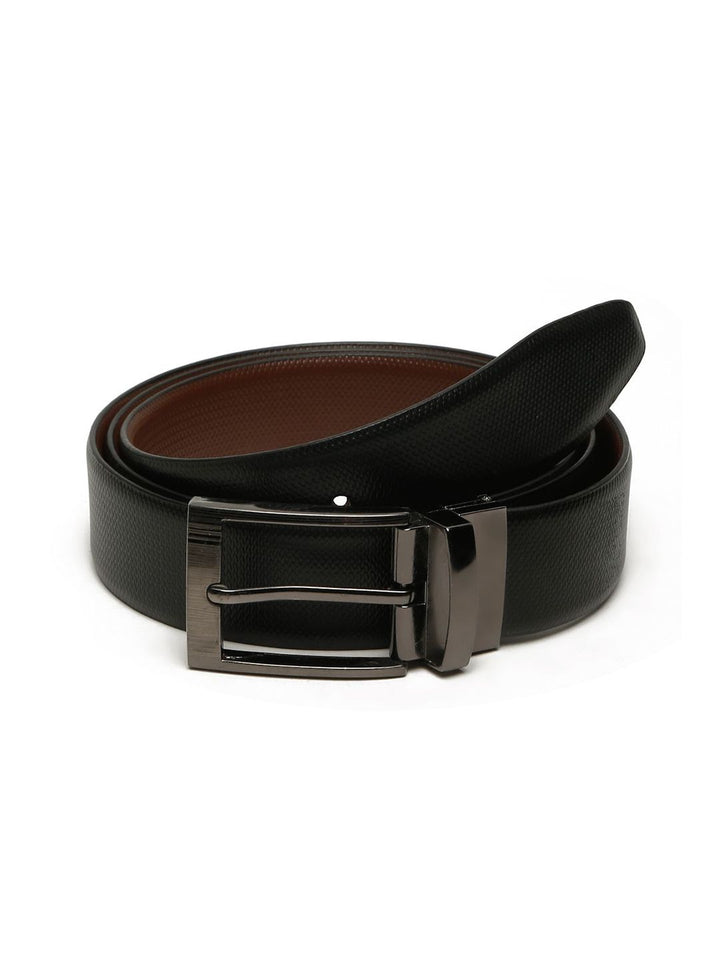 Teakwood Leathers Men Textured Leather Reversible Formal Belt
