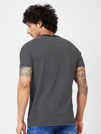 SPYKAR Striped Slim Fit Cotton T-shirt