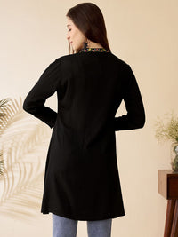 Anouk Floral Embroidered Mandarin Collar Thread Work Short Kurti