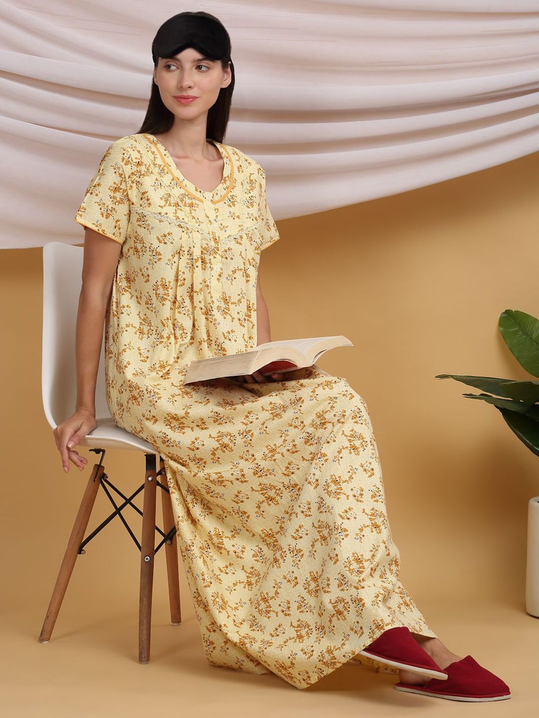 Sweet Dreams Printed Pure Cotton Maxi Nightdress