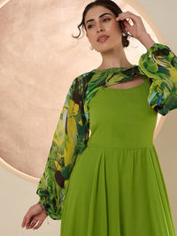 Antheaa Chiffon Embellished Maxi Dress