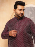 SOJANYA PLUS Men Geometric Printed Festive Silk Straight Kurta
