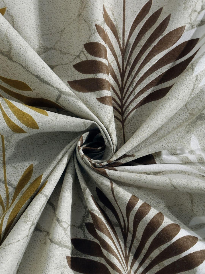 KLOTTHE Olive & White Floral Pure Cotton 400 TC Set Cadar Double King-2.5mX2.25m
