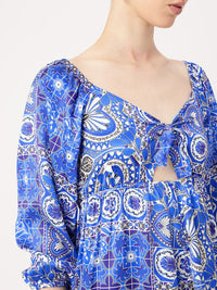 DressBerry Coachella Core Indie Printed Cut-Out Mini Dress