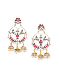 Anouk Gold-Plated Cubic Zirconia Studded Crescent Shaped Chandbalis