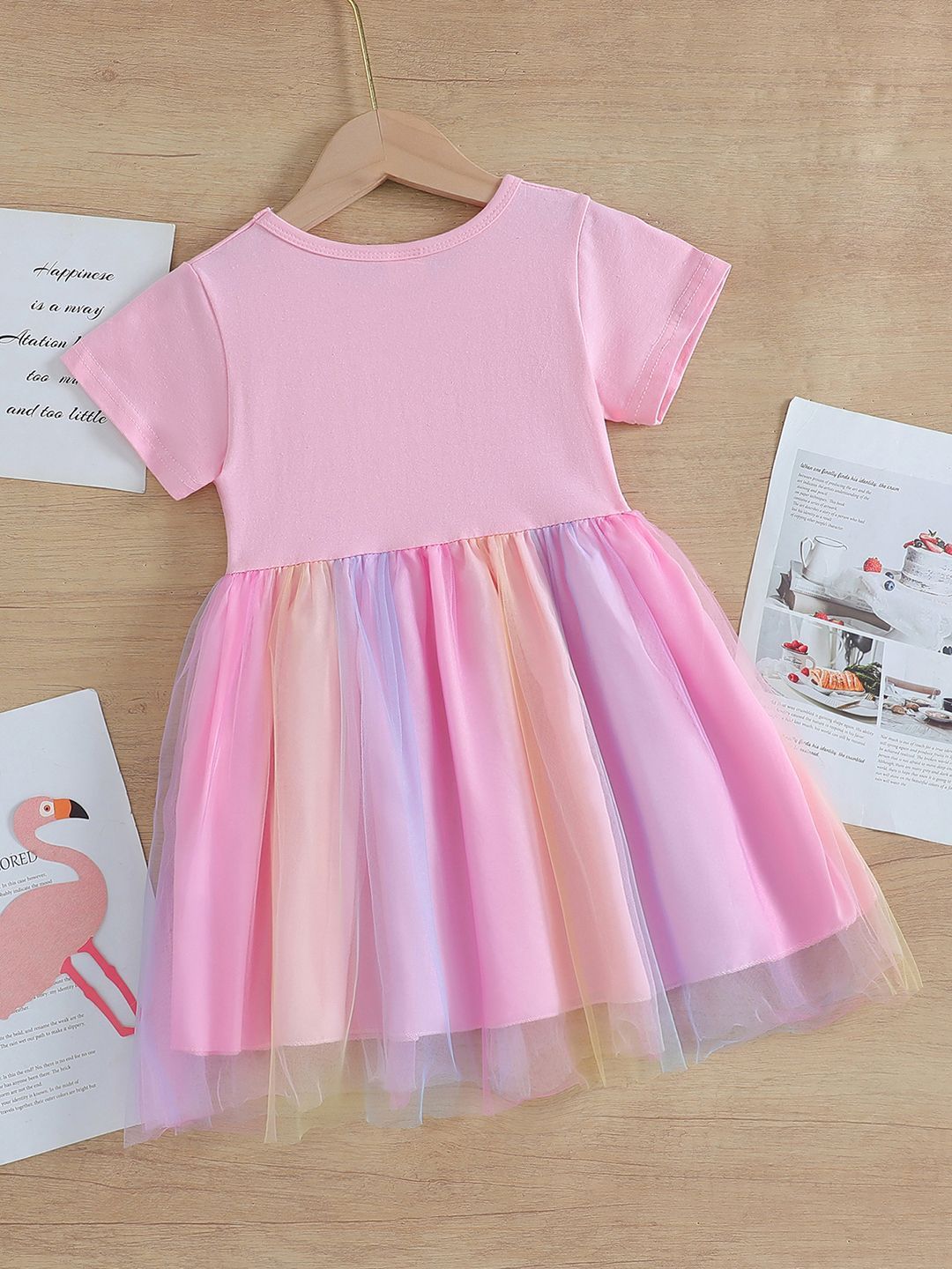 YK Print Fit & Flare Dress