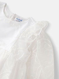 Nauti Nati Girls Puff Sleeve Ruffled Fit & Flare Dress