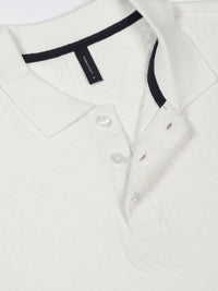 Thomas Scott Men Self Design Polo Collar T-shirt