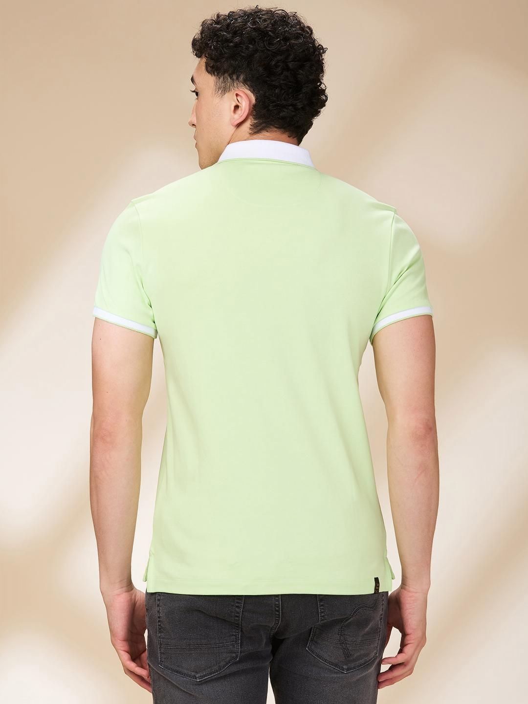 Being Human Men Solid Polo Collar Cotton Slim Fit T-shirt