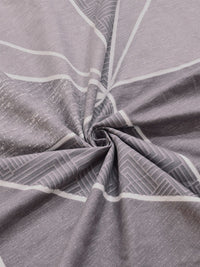 KLOTTHE Purple & Grey Geometric 300 TC King Bedsheet with 2 Pillow Covers