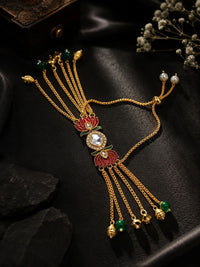 PANASH Women Brass Enamelled Gold-Plated Multistrand Bracelet