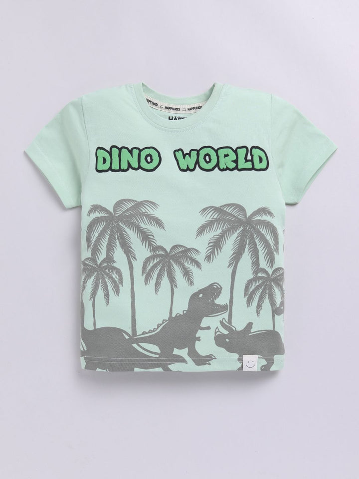 Happy Faces Boys Graphic Print Pure Cotton T-shirt