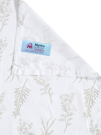 Myntra Elegant Homes White Floral 400 TC Super King Double Bedsheet with 2 Pillow Covers