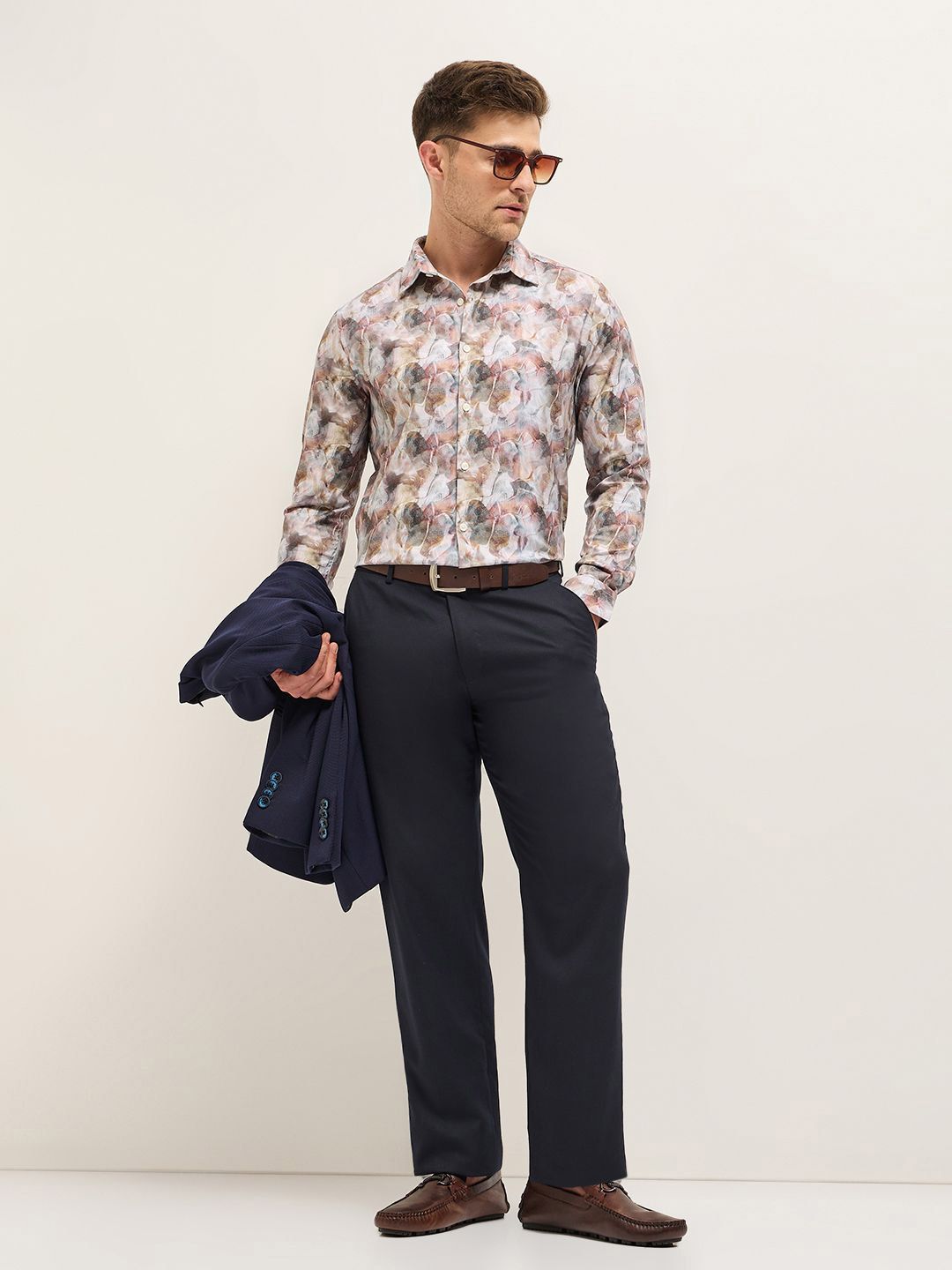 THE BEAR HOUSE Men Tailored Fit Opaque Printed Formal Shirt