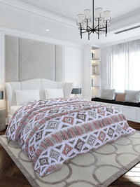 Monte Carlo White & Brown Geometric Mild Winter 210 GSM Double Bed Duvet