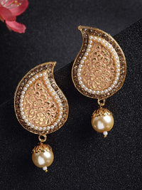 Anting-anting Jatuh Berbentuk Paisley Salut Emas Anouk