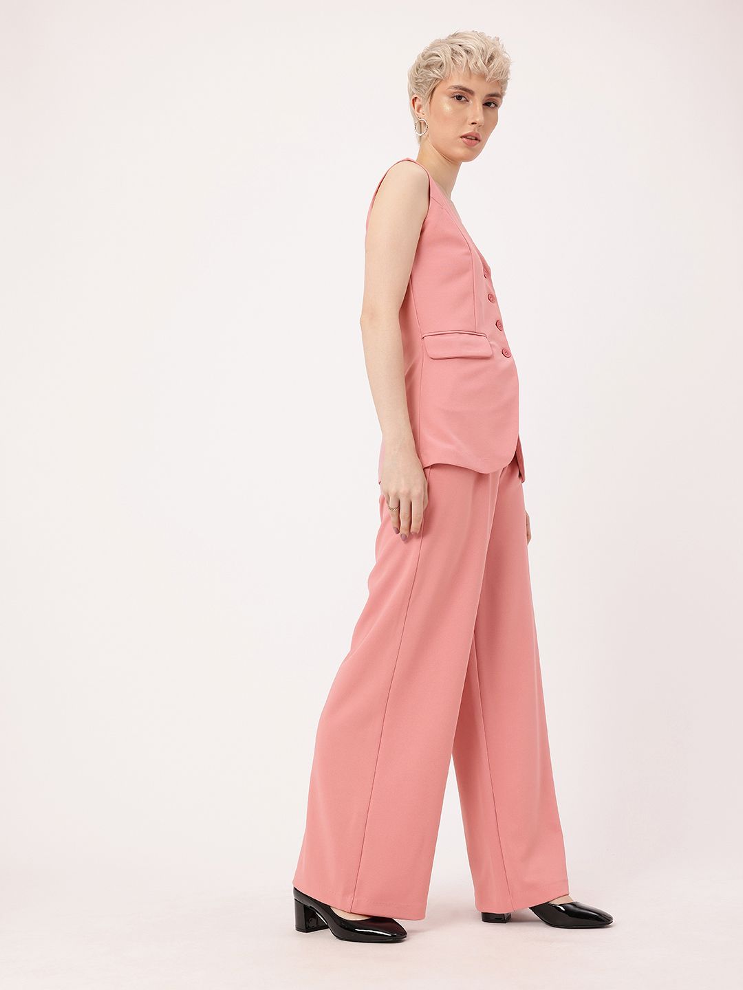 DressBerry Sweet Glamour V-Neck Top & Pleated Trousers Co-Ords