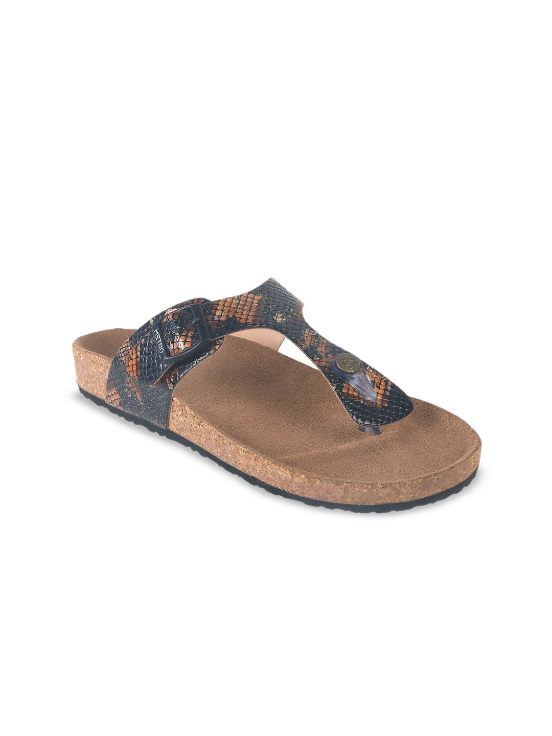 Metro Women Square Toe T-Strap Flats