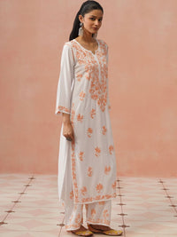 House of Chikankari Women Regular Chikankari Kurta with Trousers