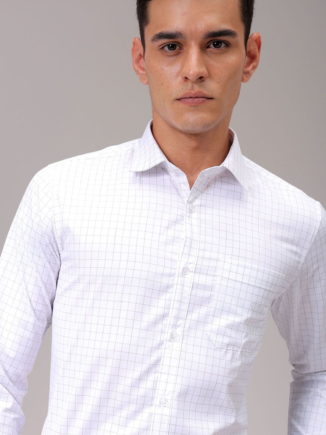 The Indian Garage Co. X Luxe Men Spread Collar Checked Slim Fit Formal Shirt