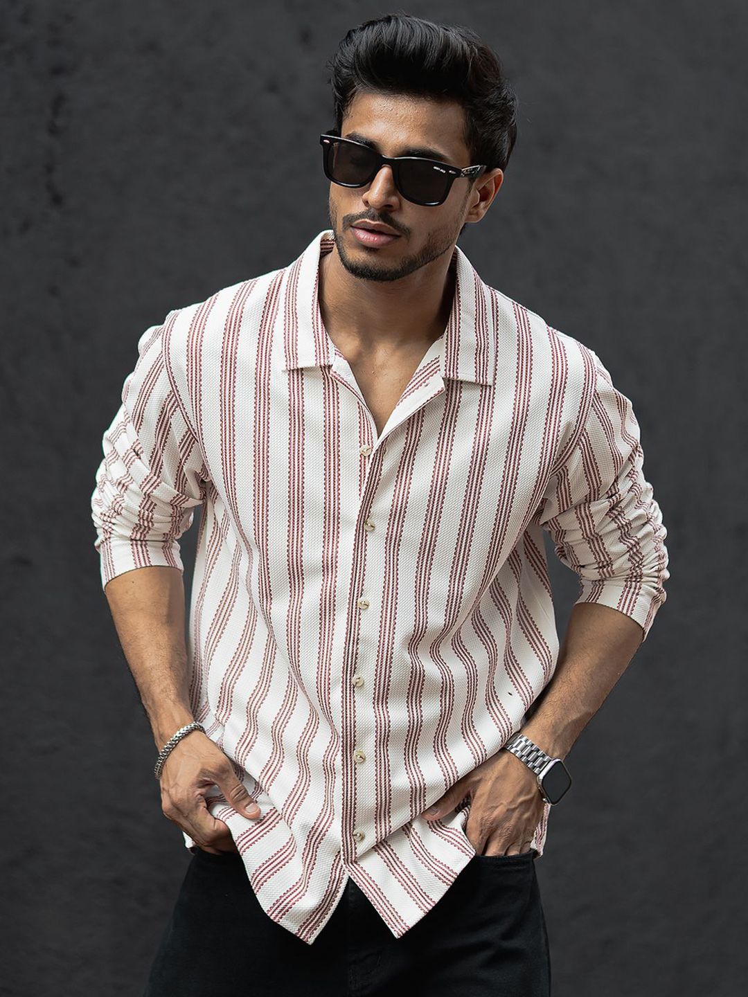 Powerlook Men Multi Stripes Opaque Striped Casual Shirt