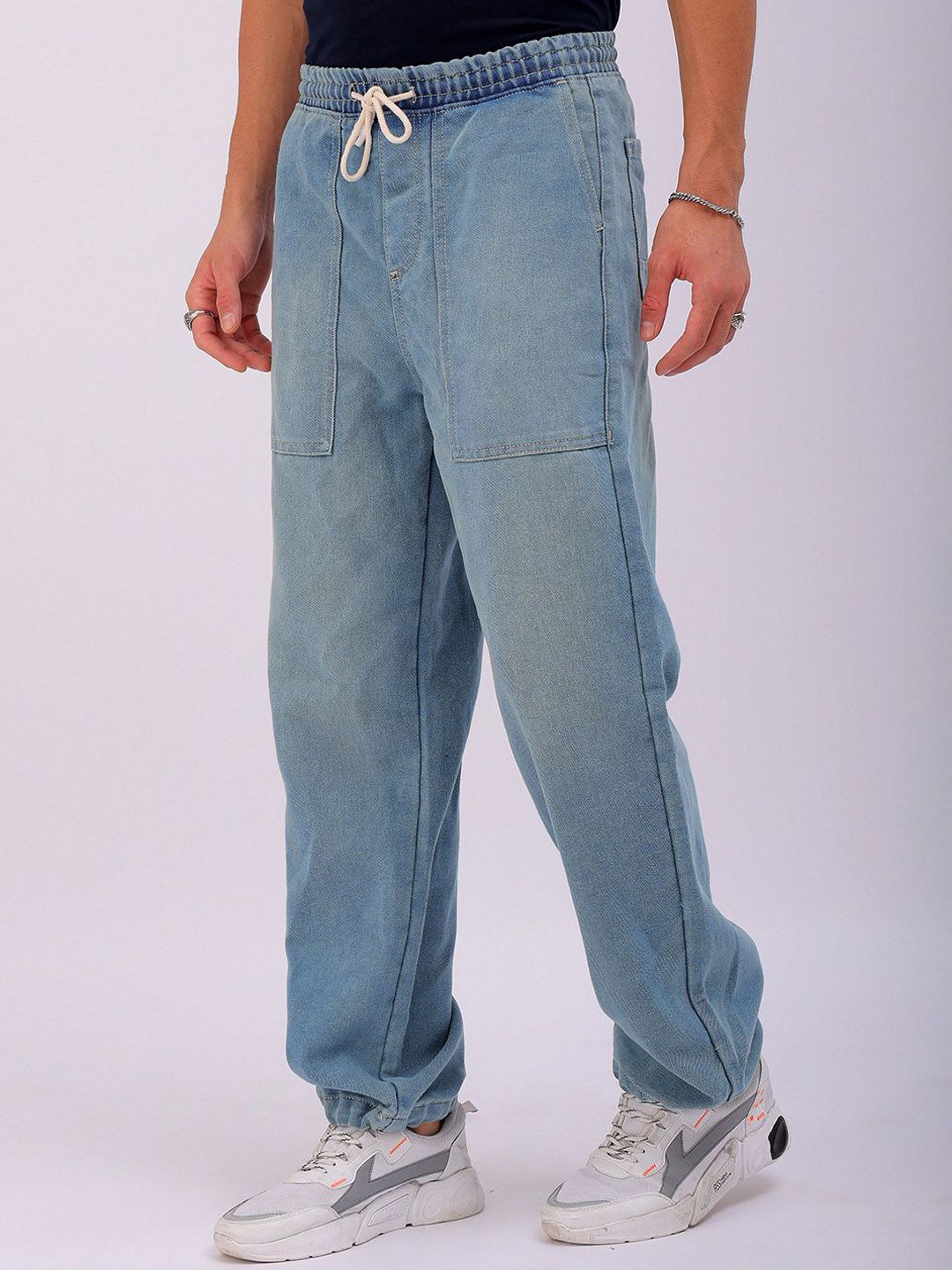 The Indian Garage Co Men Solid Mid-Rise Relaxed Fit Jeans