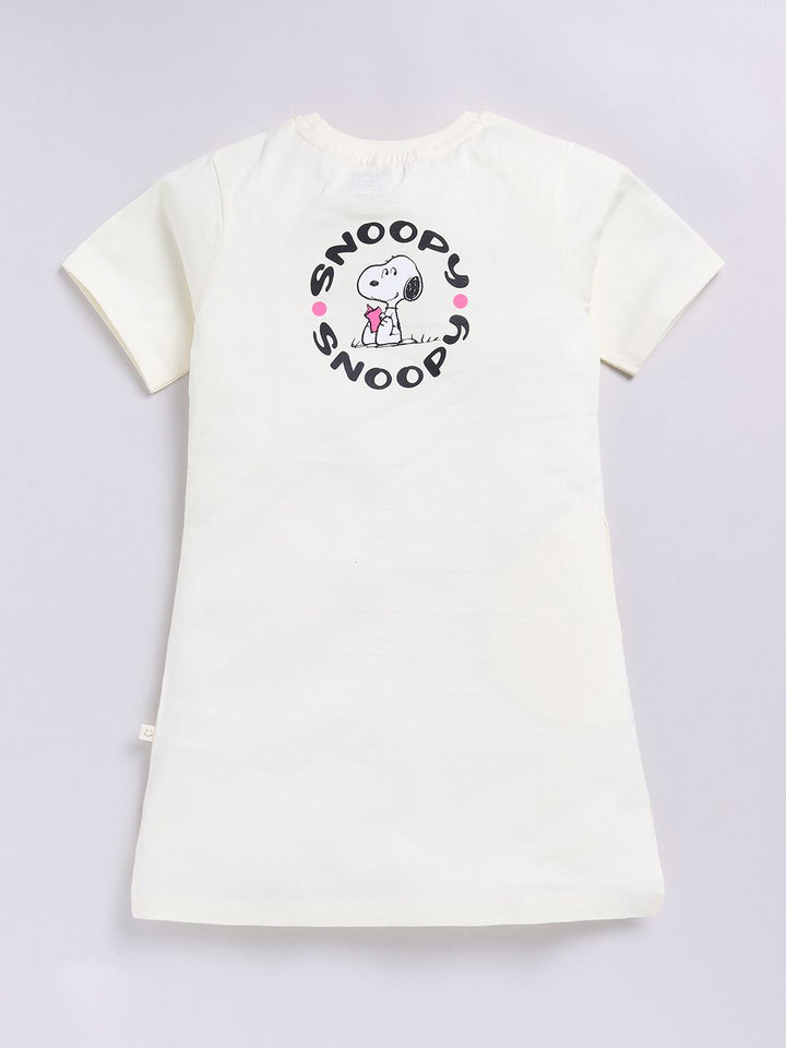 Happy Faces Kids Girls Printed Pure Cotton Longline T-Shirt