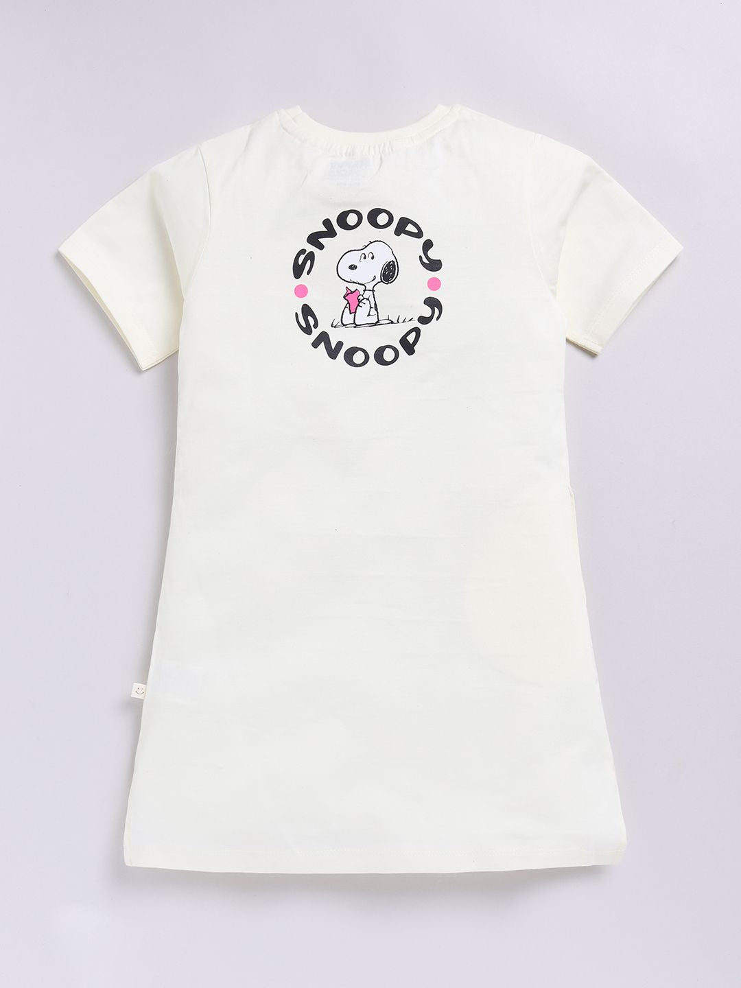 Happy Faces Kids Girls Printed Pure Cotton Longline T-Shirt