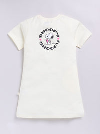 Happy Faces Kids Girls Printed Pure Cotton Longline T-Shirt