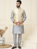 SOJANYA Mandarin Collar Kurta With Churidar & Nehru jacket
