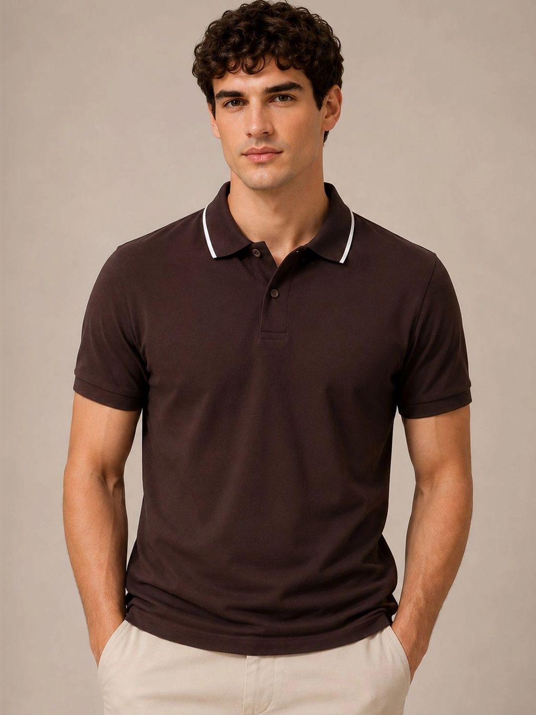 ADRO Men Polo Collar T-shirt