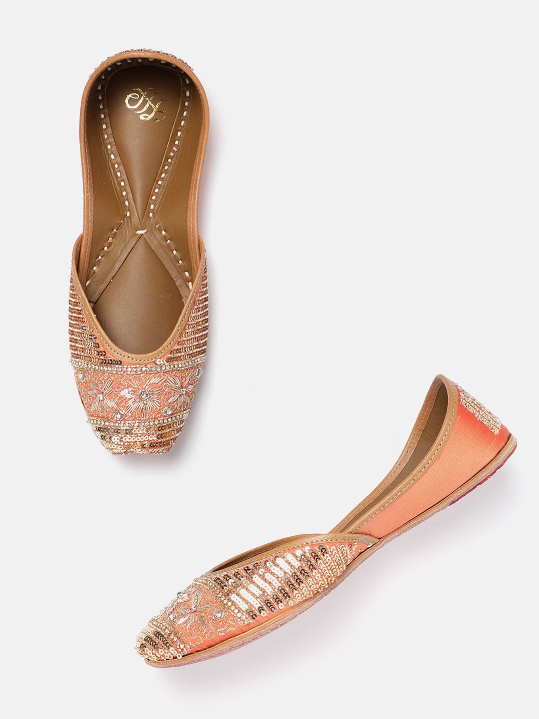 House of Pataudi Sequin Embellished Mojaris