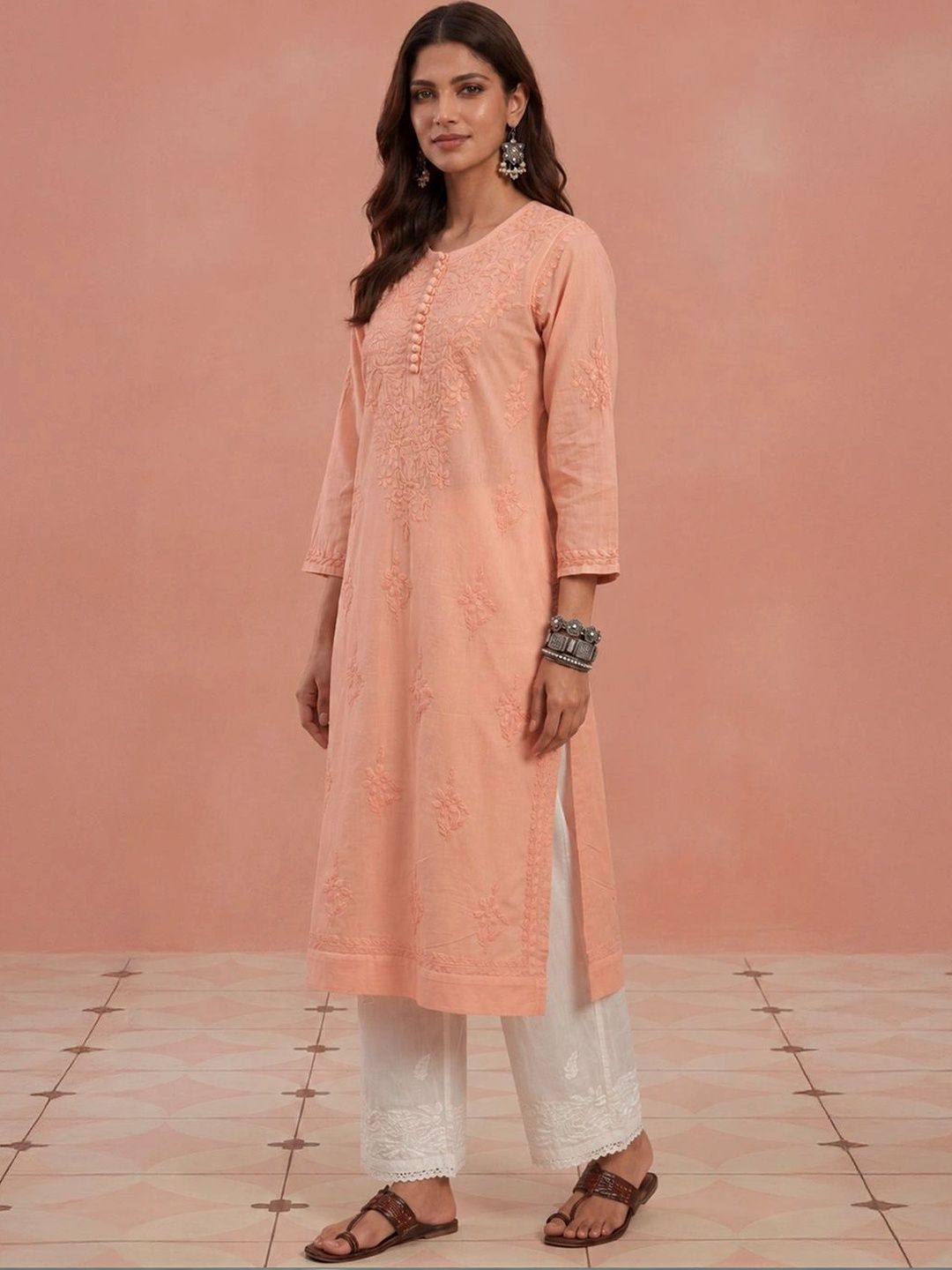 House of Chikankari Women Ethnic Motifs Embroidered Chikankari Kurta